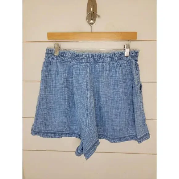 Aerie large blue distressed cotton shorts - Picture 2 of 4